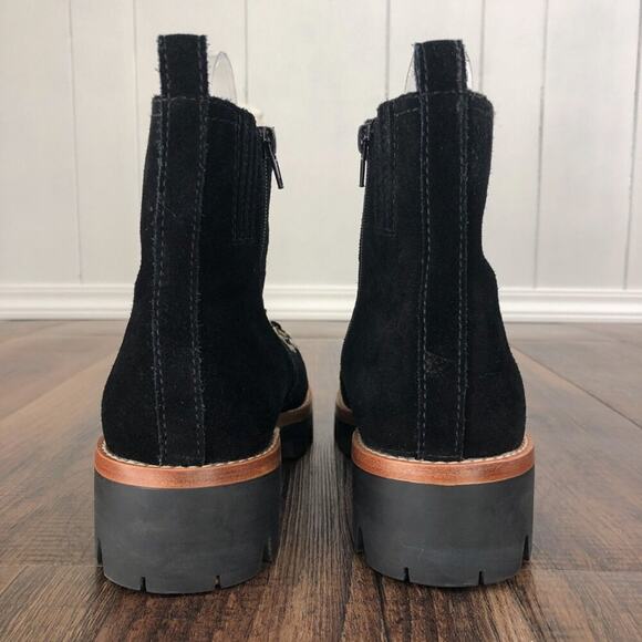 Jeffrey Campbell Combat Hiker Platform Boot Lug Sole Lace Up Sherpa Size 10 Blk - Picture 6 of 16